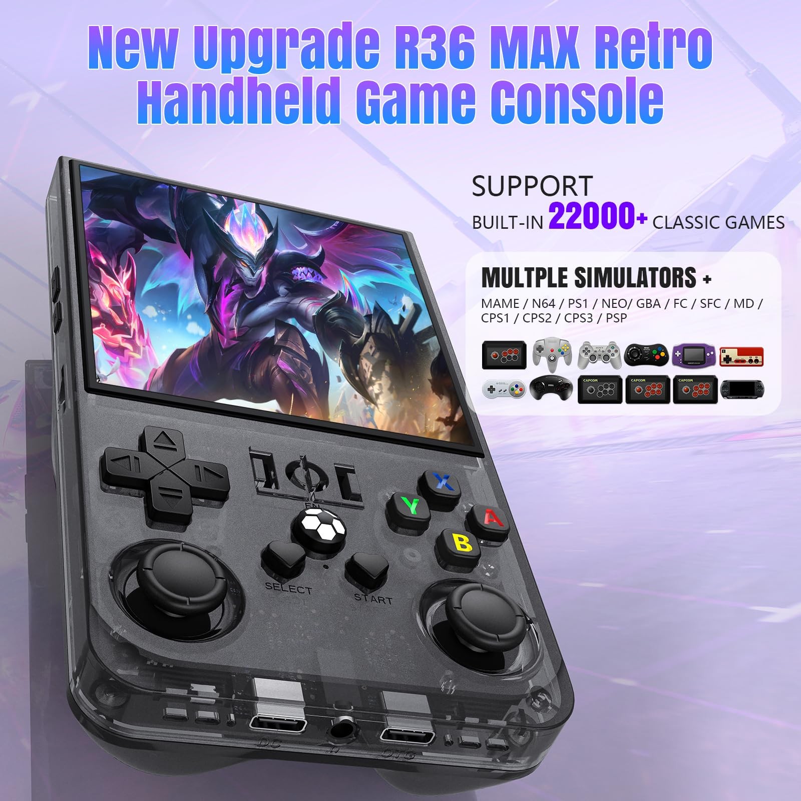 R36MAX Retro Handheld Game Console, 4.0-Inch IPS Display, 720×720 Resolution,…
