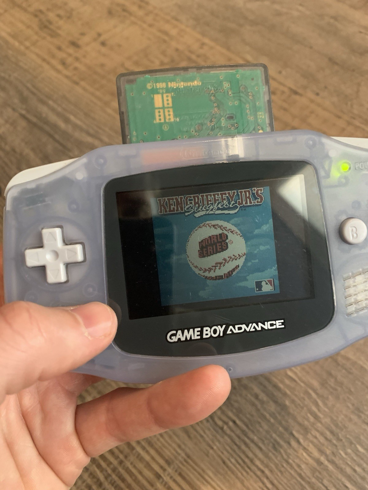 NICE Nintendo Game Boy Advance Clear Glacier AGB-001 Console + Games & Batteries