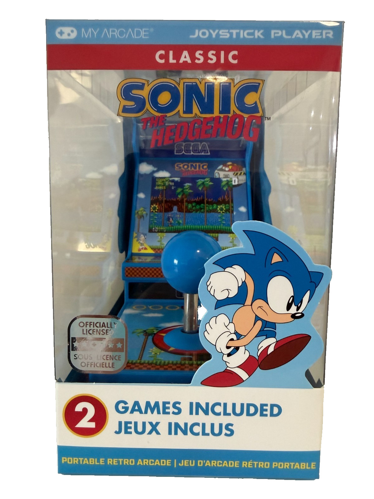 Sonic The Hedgehog Joystick Player Sonic Sega Classic Arcade 3.5″ 2 Games Includ