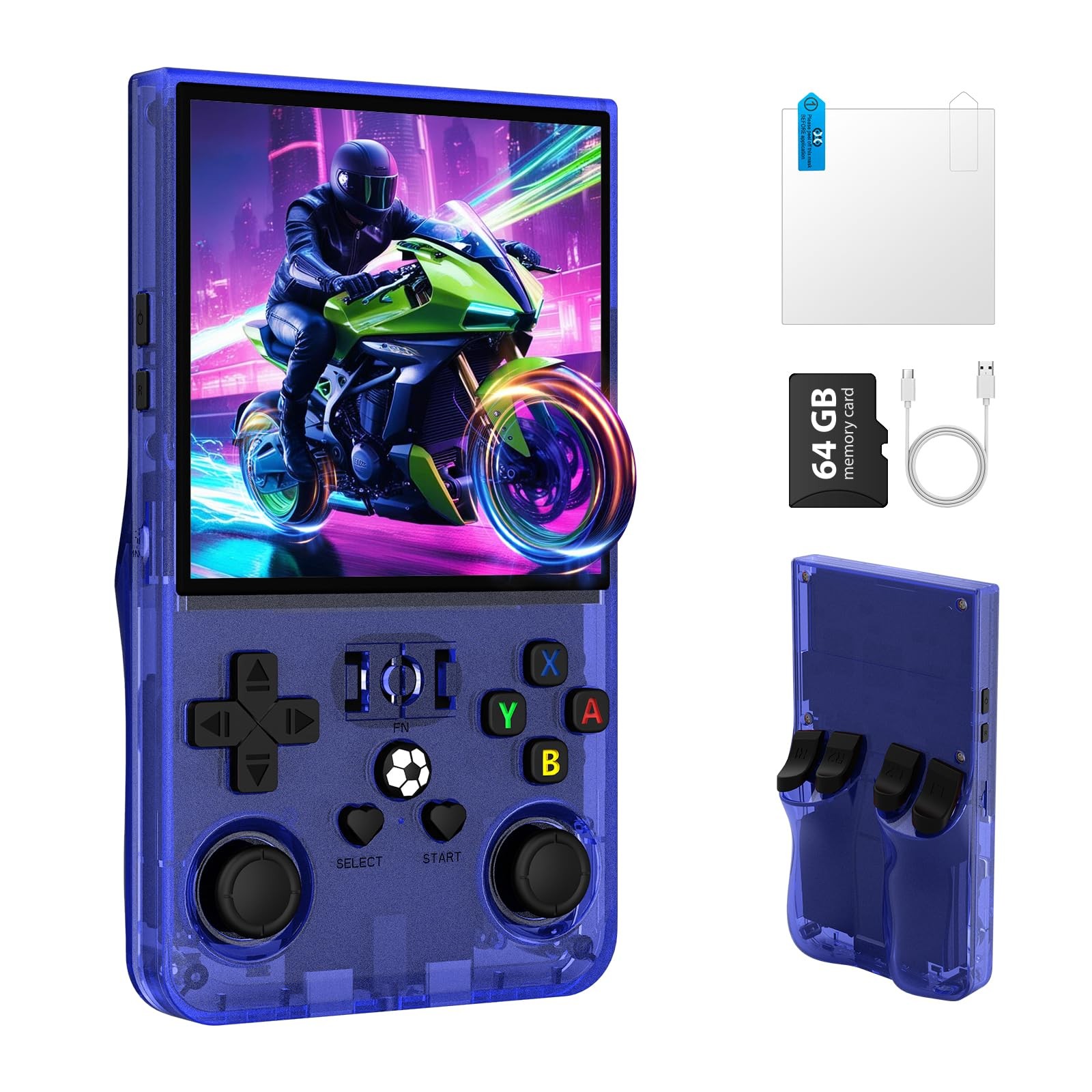 R36MAX Retro Handheld Game Console, Portable Retro Gaming Console 4.0” IPS H…