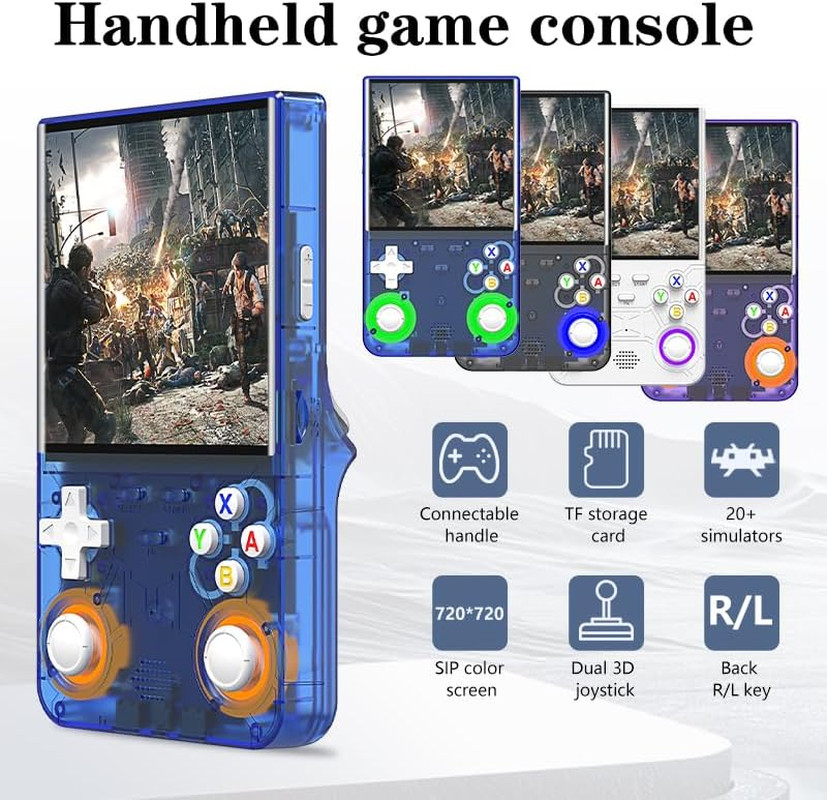 R36 Ultra Retro Handheld Game Console, with 128G Built-In 40000+ Games, 3000Mah