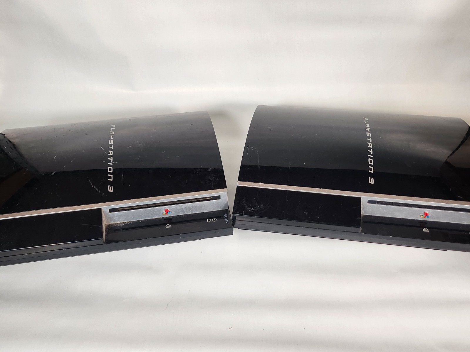Two Sony PlayStation 3 PS3 Cechk01 Fat Consoles 80G (Both working with issues)