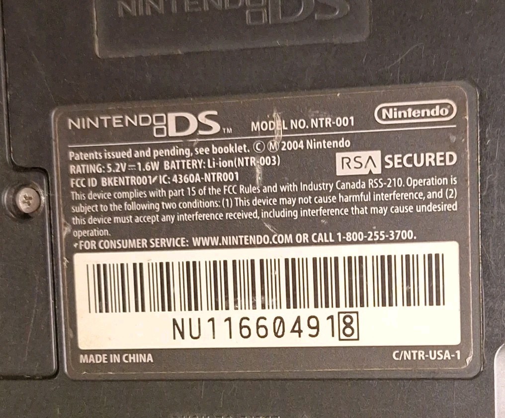 Y2k Nintendo DS NTR-001 Fat Phat Blue Console MINT SCREENS Tested Works Game Boy