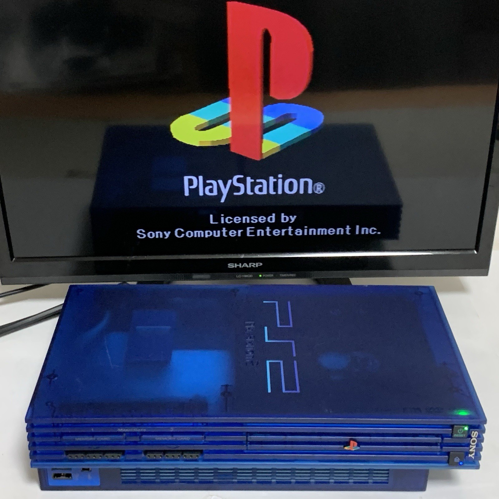 PlayStation PS2 SCPH-37000 Ocean Blue FAT CONSOLE JAPAN Working Excellent Kengo