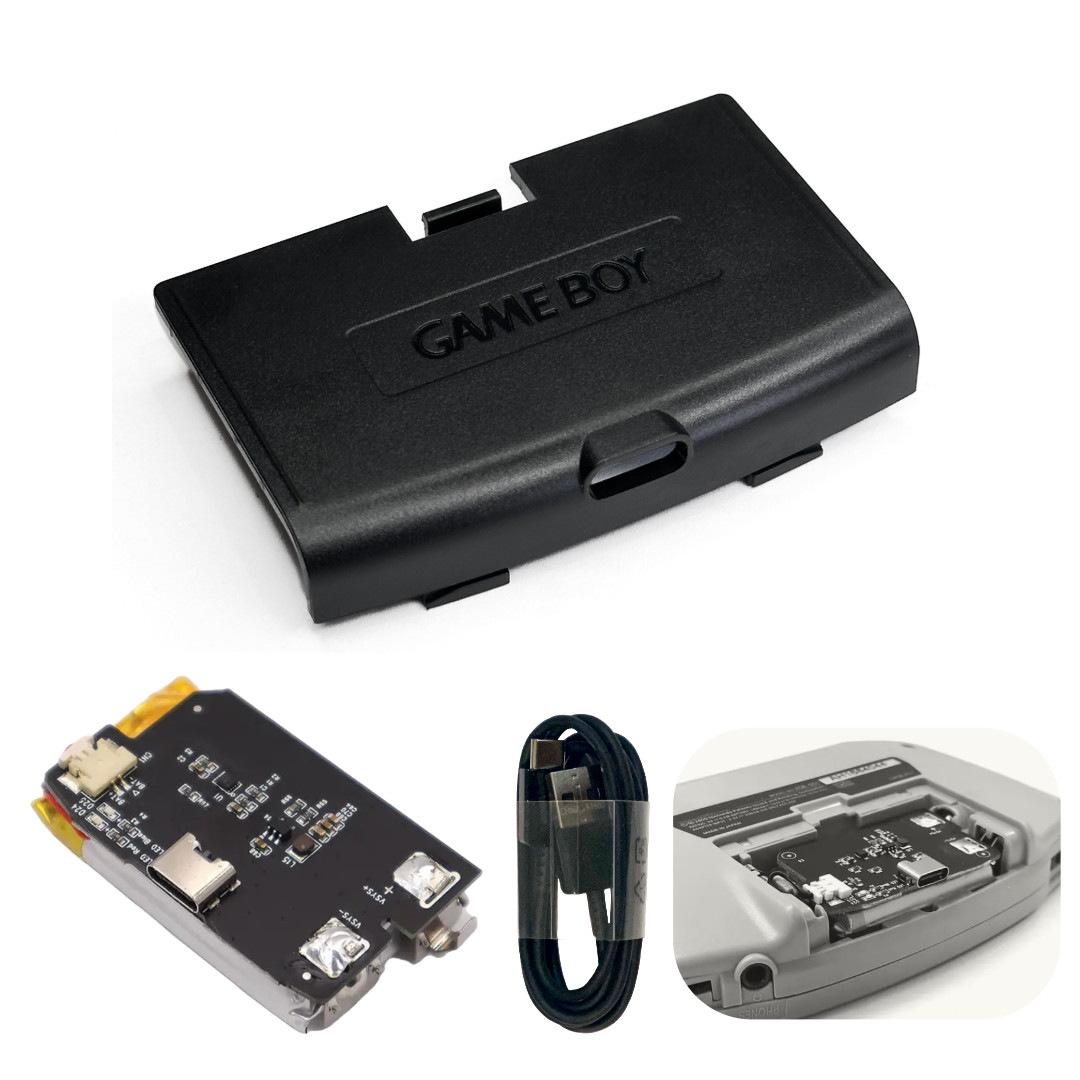 Nintendo Game Boy Advance GBA Backlight IPS LCD System Rechargeable USBC Battery
