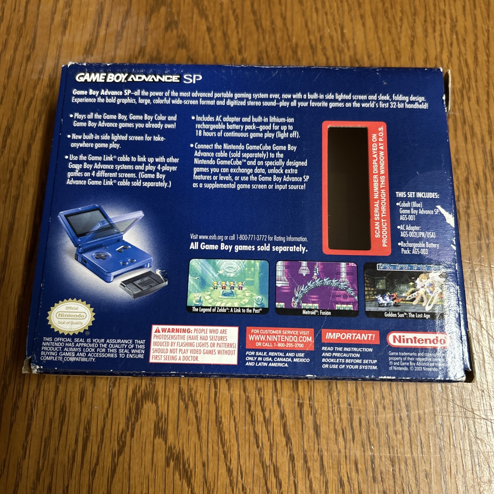 Nintendo Game Boy Advance SP Console – Cobalt Blue Complete CIB Working
