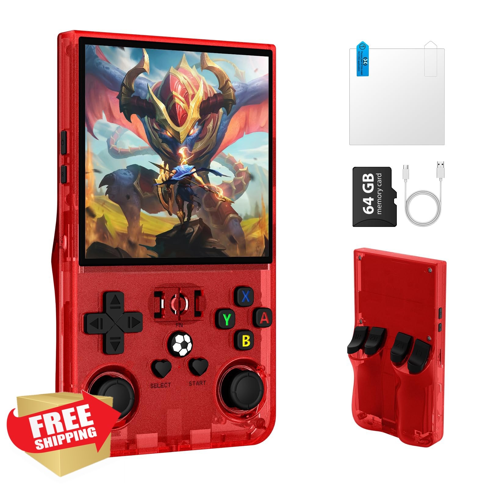 AISLPC R36MAX Game Console 4.0″ Red 64GB
