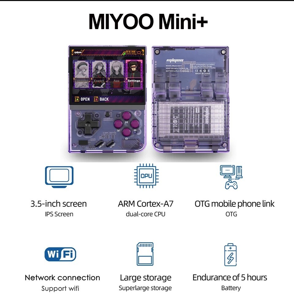 MIYOO Mini Plus Retro Handheld Game Console Portable V2 Mini+ IPS Screen