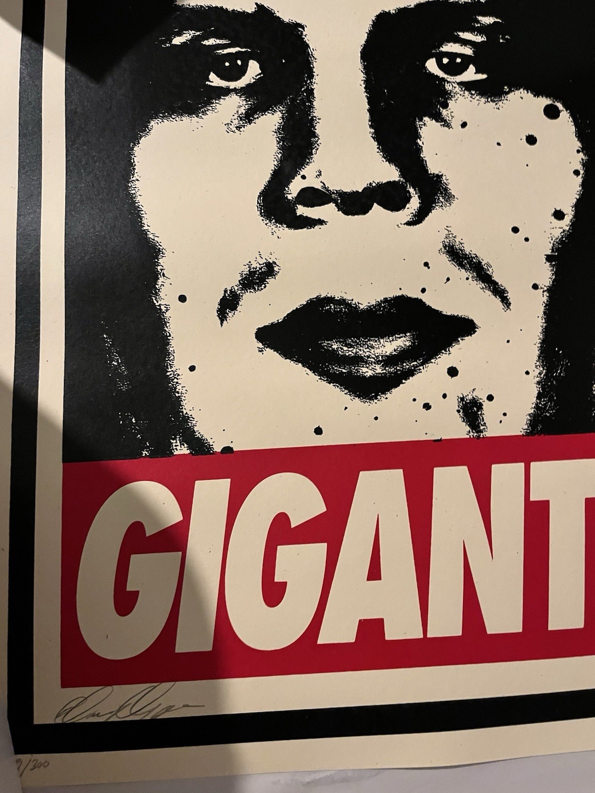 SIGNED Gigante Shepard Fairey Issac Pelayo Art Print Poster Andre the Giant Obey