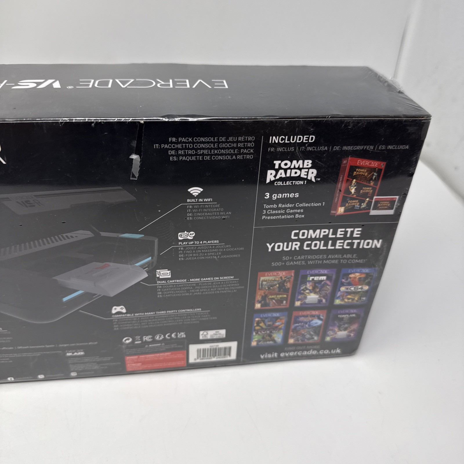 Limited Edition Blaze Evercade VS-R Console with Tomb Raider 1 2 & 3 New Sealed