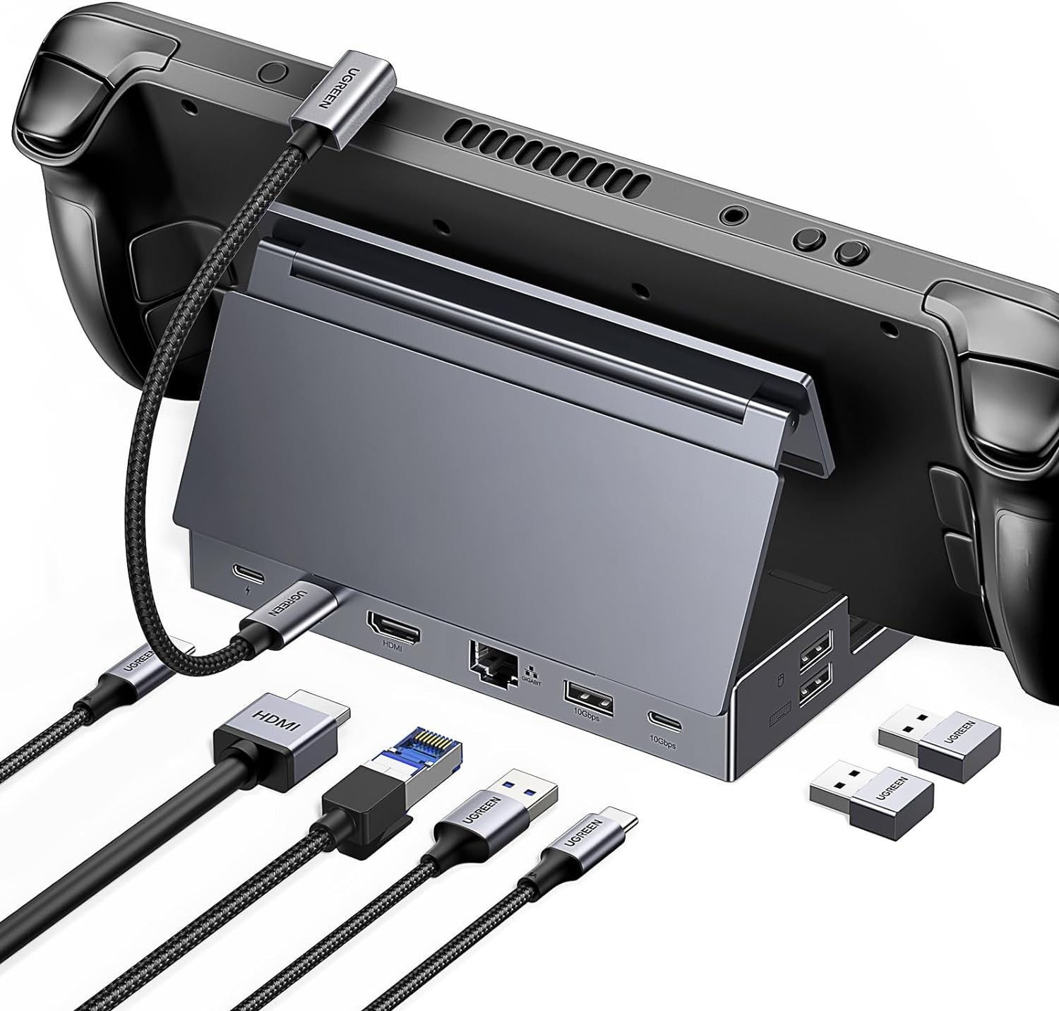 USB C Docking Station 9-in-1 HDMI Ethernet 4K@60Hz USB 3.2 PD 100W for Gaming