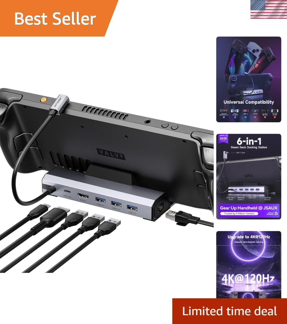 4K@120Hz Docking Station for Gaming: HDMI, USB 3.0 & Gigabit Ethernet – Compact