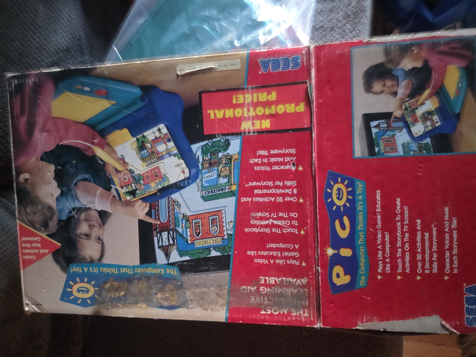 Vintage Sega Pico Console MK-49002 UNTESTED Parts or Repair ONLYPen Is Flacking