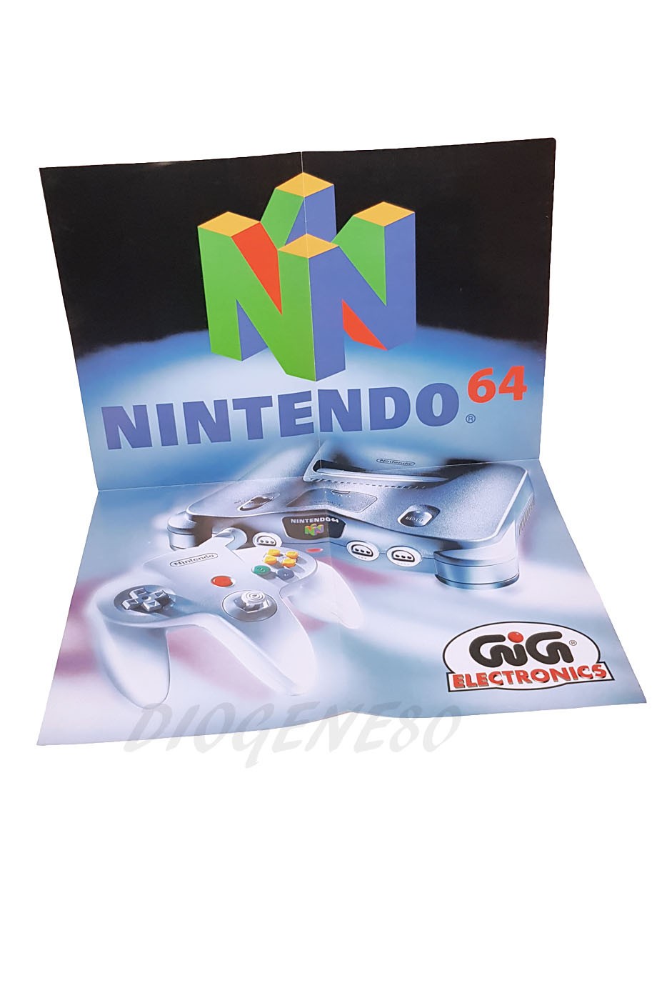 VINTAGE 90S NINTENDO 64 STORE DISPLAY POSTER BANNER GIG ELECTRONICS