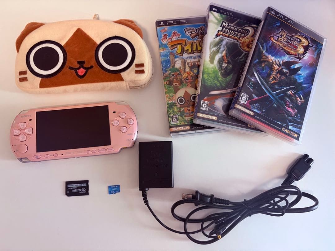 Sony PSP-3000 Blossom Pink Monster Hunter Portable 2nd G 3rd Airou Japan
