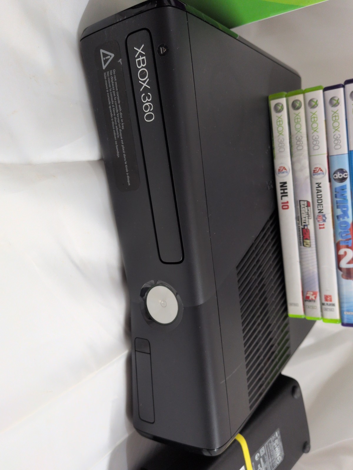 Microsoft Xbox 360 S 4GB Black Console with Power Cord, Kinect, and 9 Games