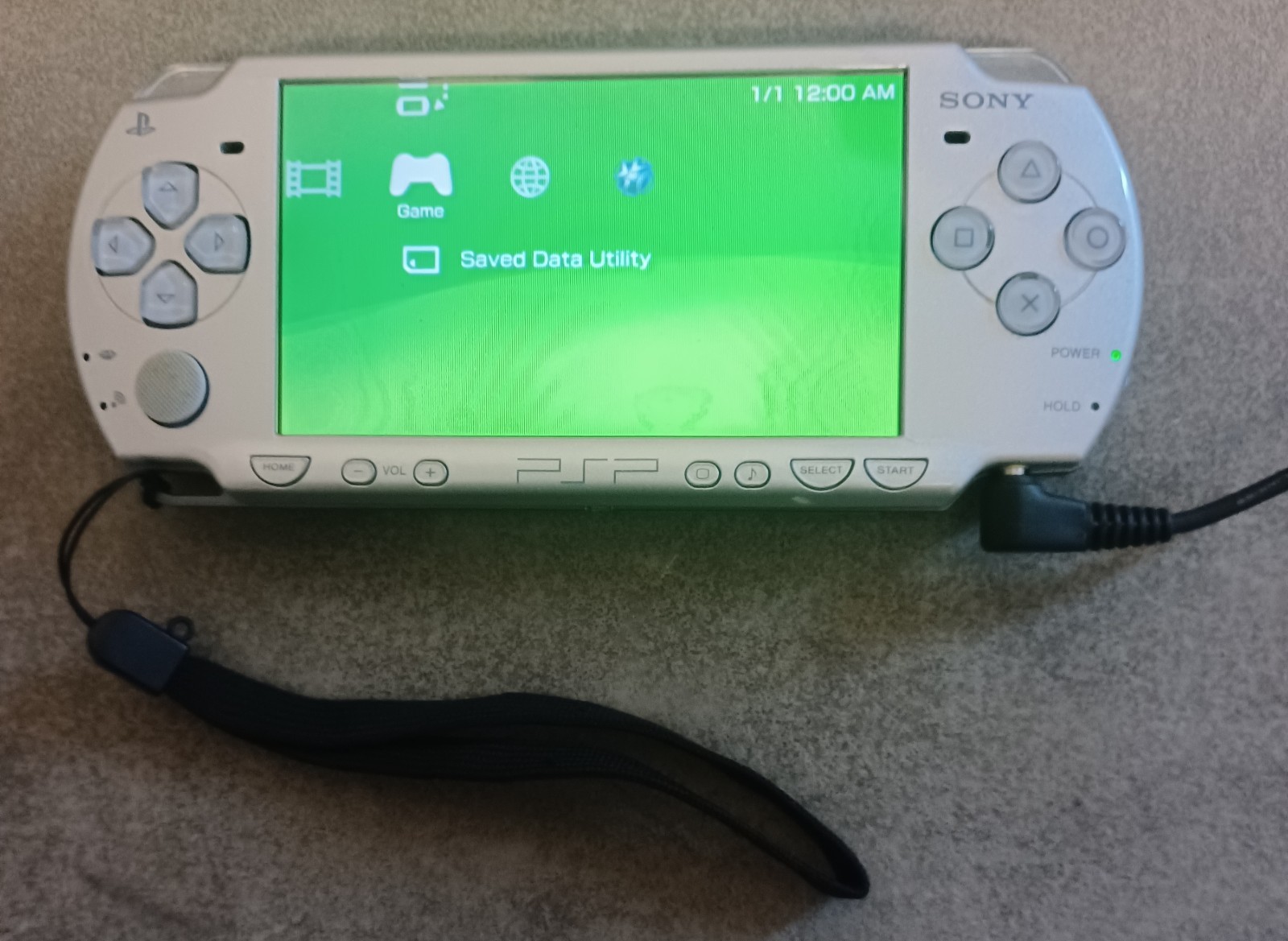 Sony PSP-2001 Slim Launch Edition Silver w/Charger *No Battery* (Parts/Repair)