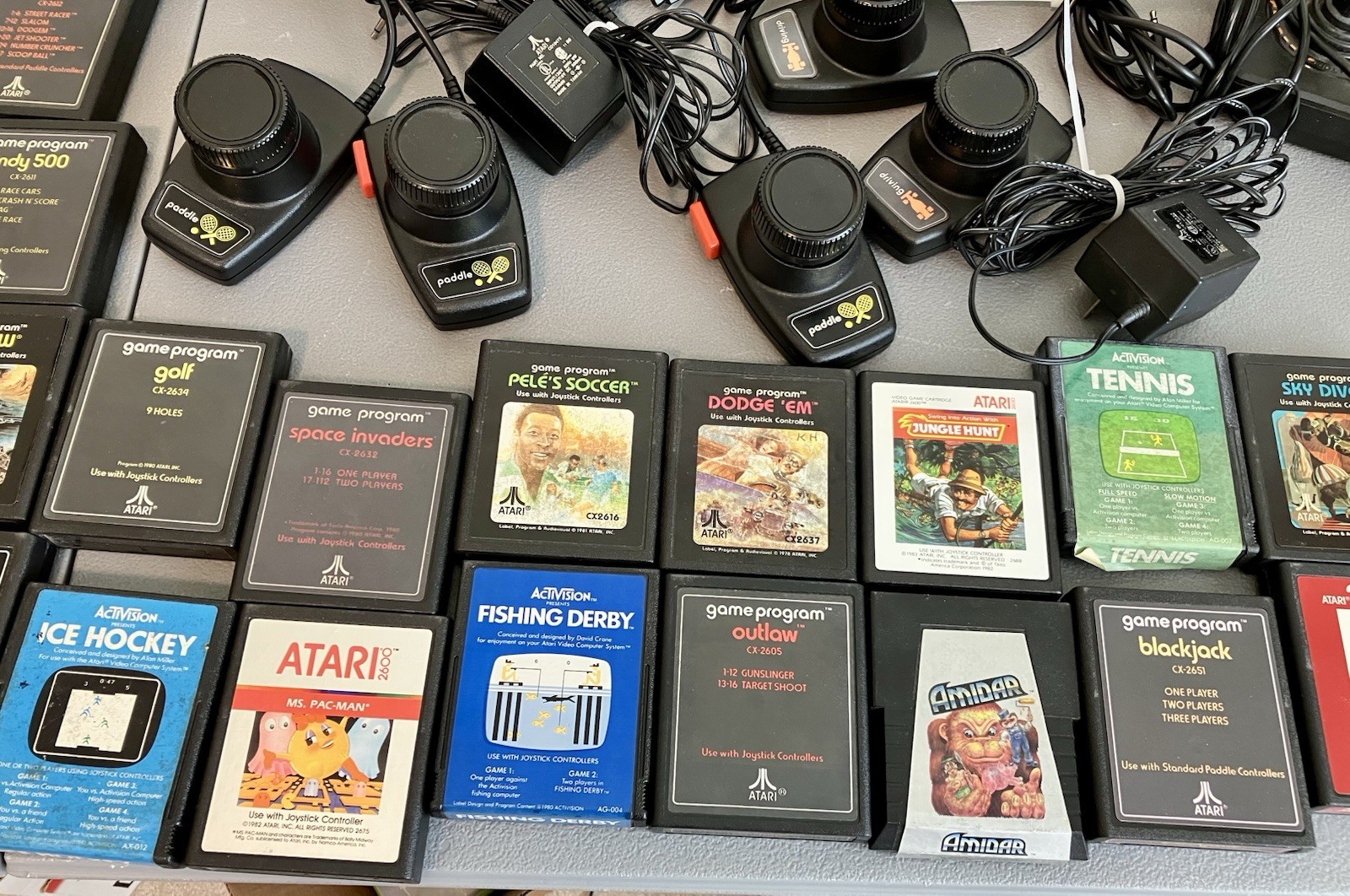 2 Atari 2600 & Sixer Console Lot, 4 Joysticks, 6 Paddles, 26 Games, Manuals READ