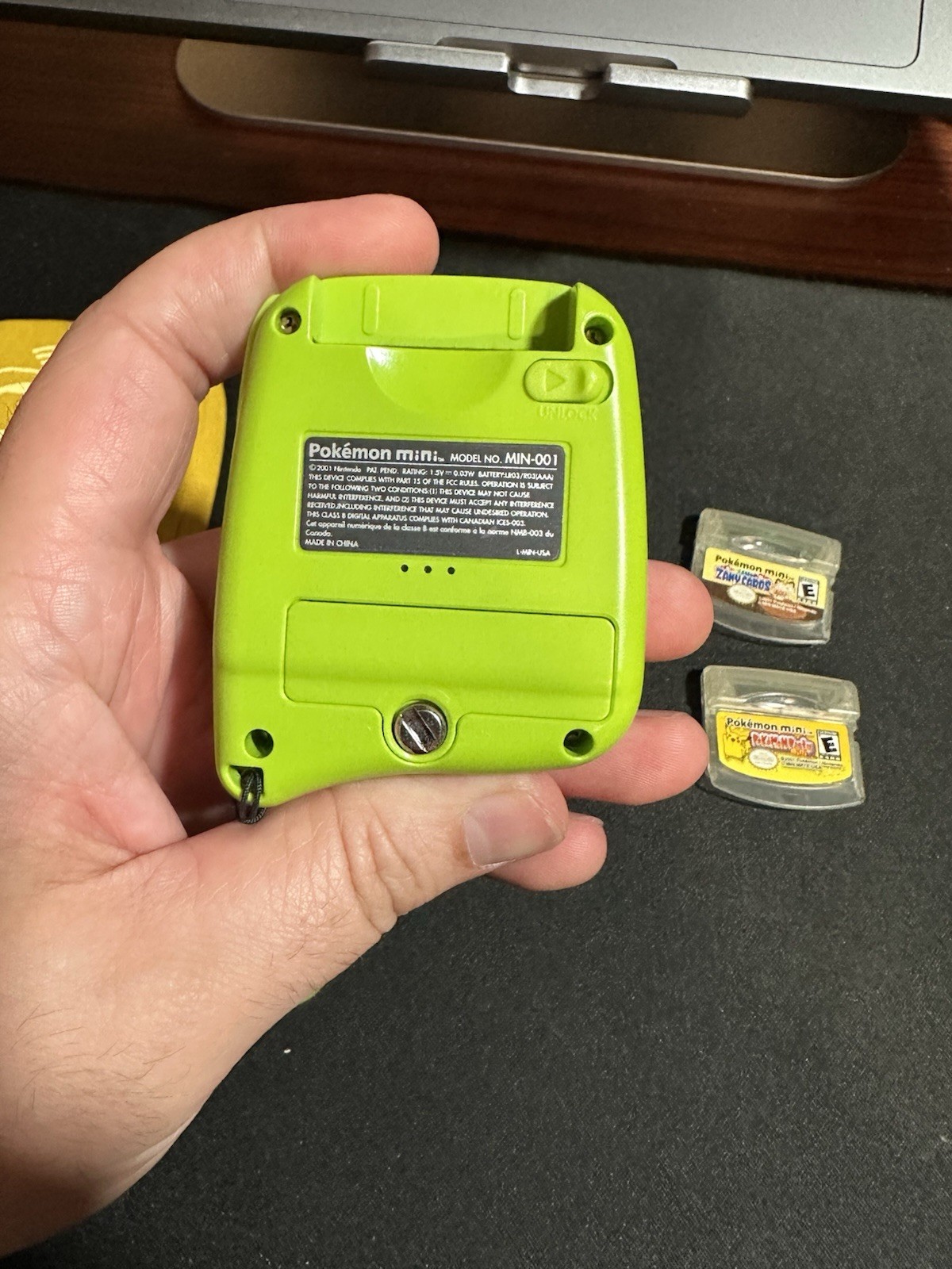 Pokémon Mini Console MIN-001 Chikorita Green W/ 2 Games, Soft case, Charm – US