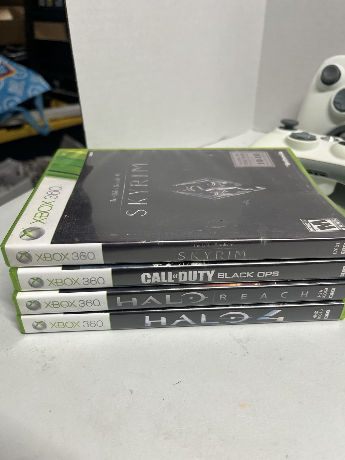 Microsoft Xbox 360 S Slim White 250GB Console With Games Bundle Tested Working