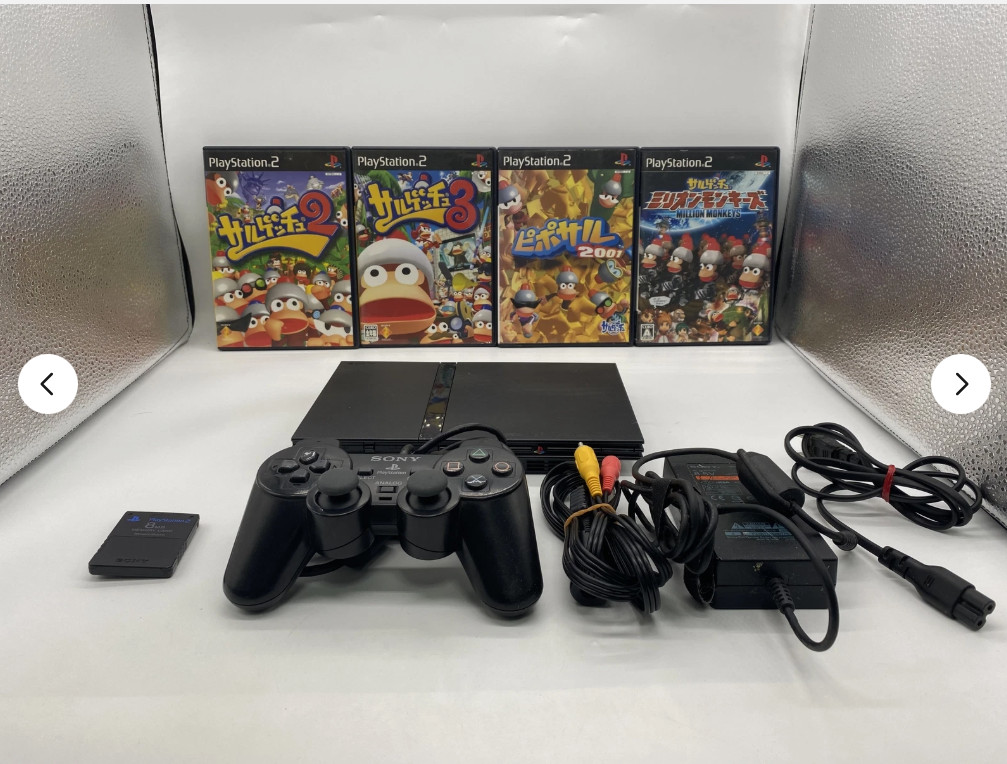 PS2 Playstation2 Console w/ Ape Escape 4 set Slim Black CB NTSC-J SCPH-70000