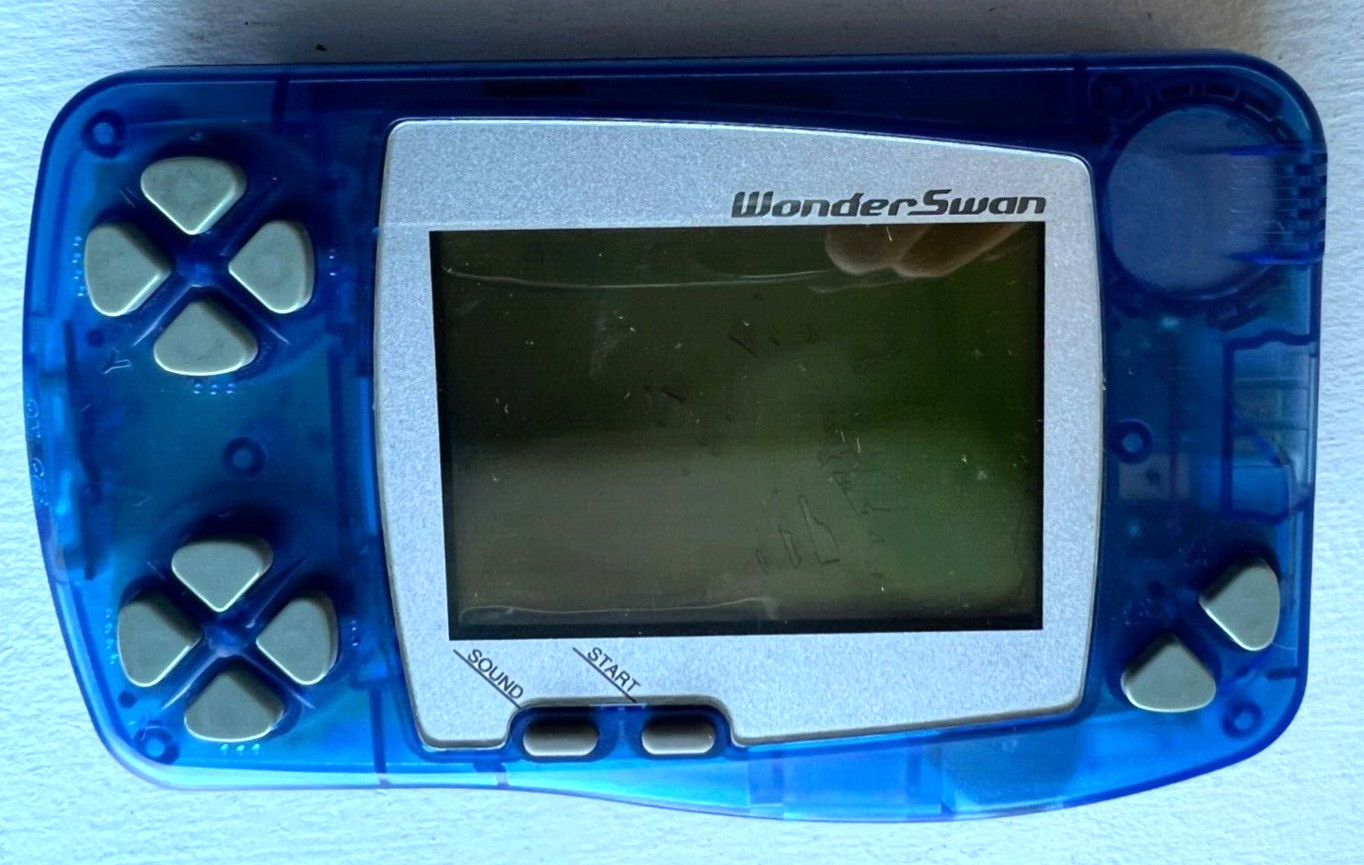 Bandai WonderSwan Skeleton Blue Handheld System Japan For Parts or Repair FPOR