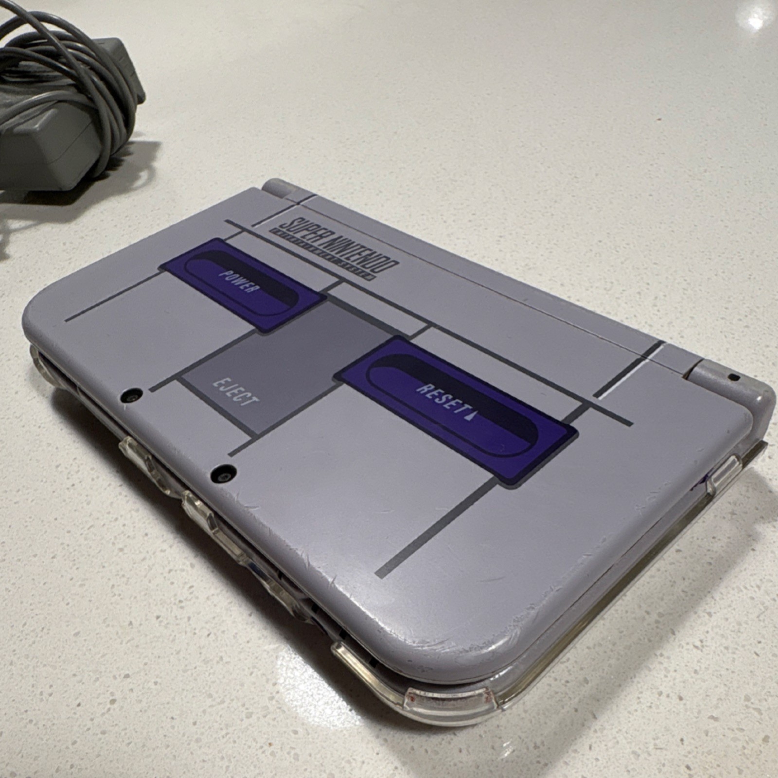 Nintendo New 3DS XL SNES Edition Gray Purple Handheld Console w/ Charger