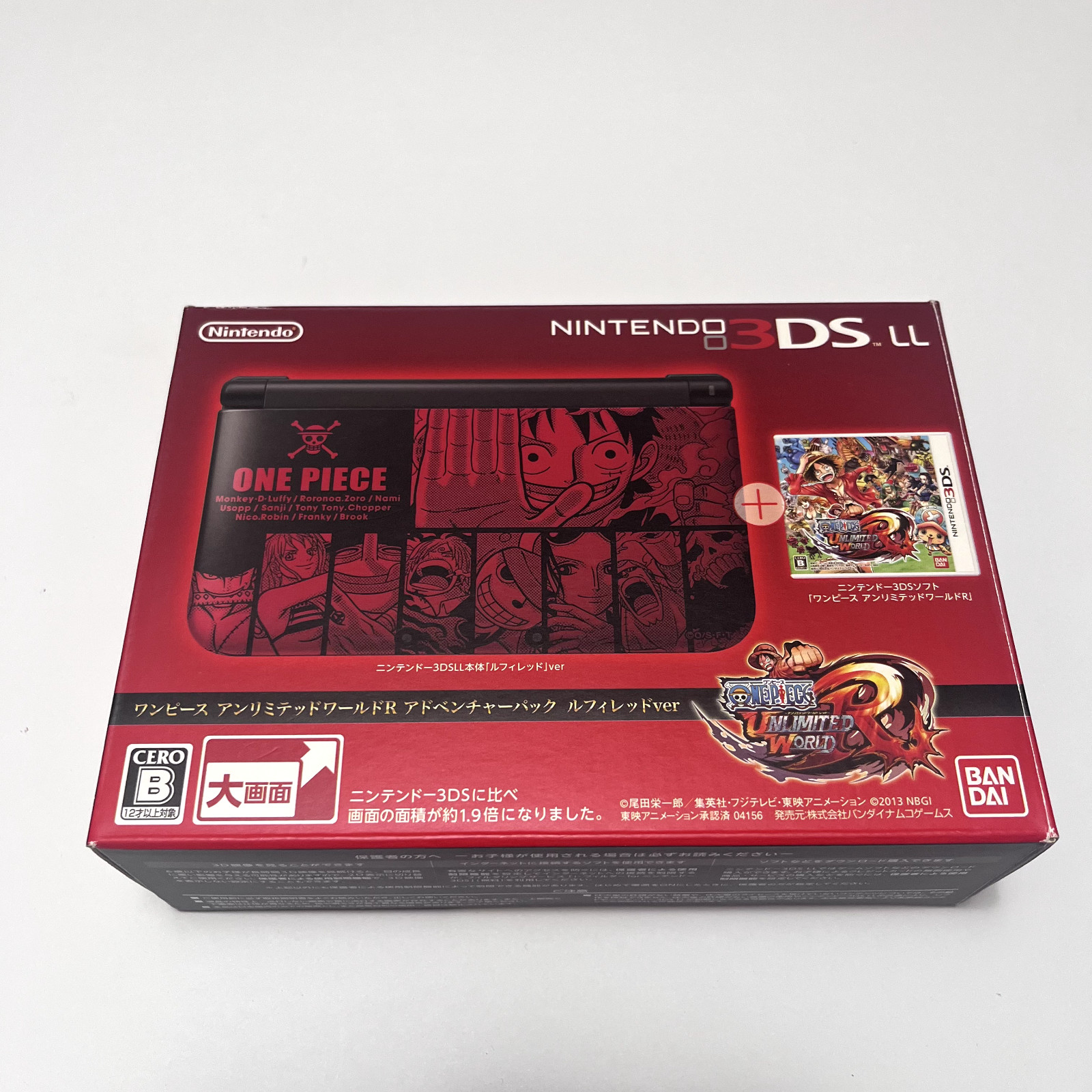 Nintendo 3DS LL XL One Piece Unlimited World R Luffy Red OPEN BOX AMERICAN SELLR