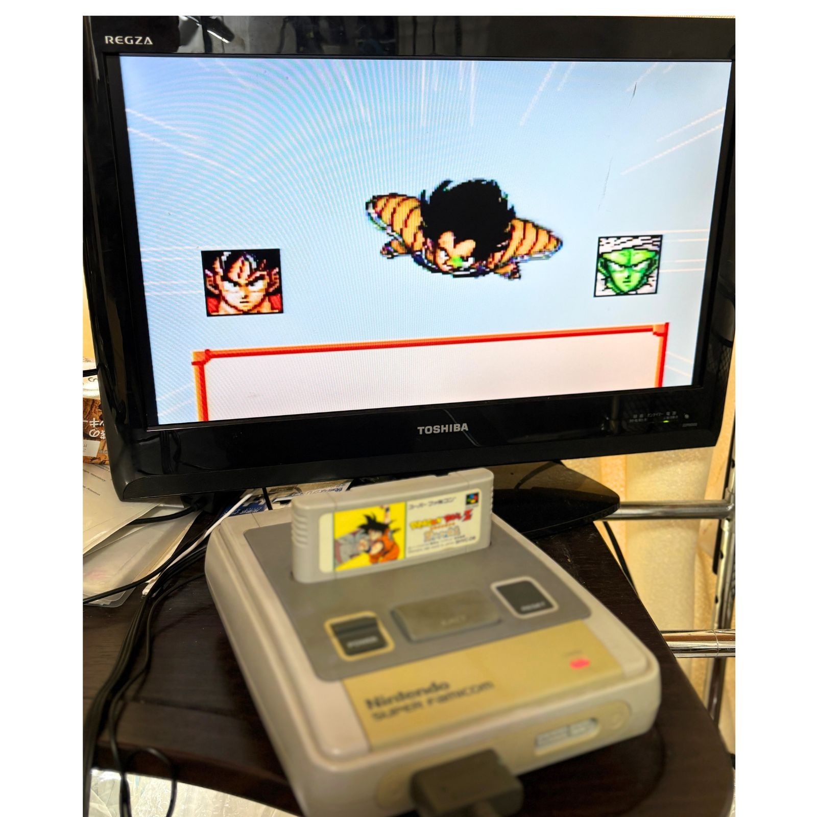 Nintendo Super Famicom Console Set w/2 Controllers + 8 Games Tested SNES