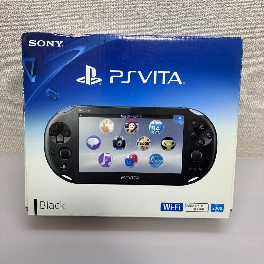 Sony PS Vita Slim PCH-2000 Black CIB Charger 8GB Memory Card Excellent Japan
