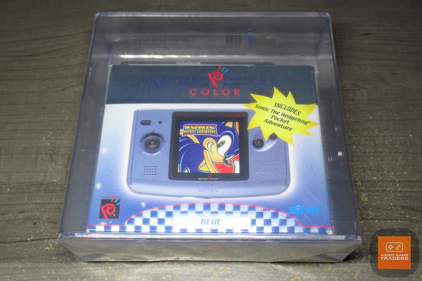VGA GOLD 85+ – Neo Geo Pocket Color BLUE SONIC BUNDLE Game Console 1999 NEW!