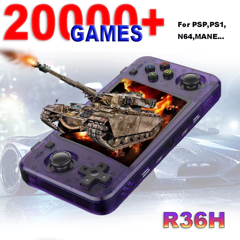 New R36H Game Console R36S Horizontal Retro Handheld Consolas Open Source Portab