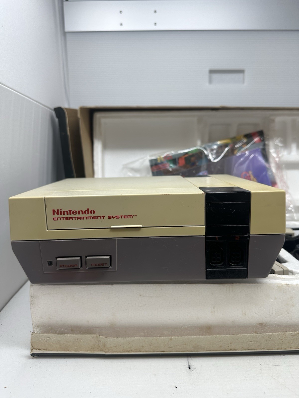 Nintendo NES Console Action Set With Box And Controllers Vintage Used Tested