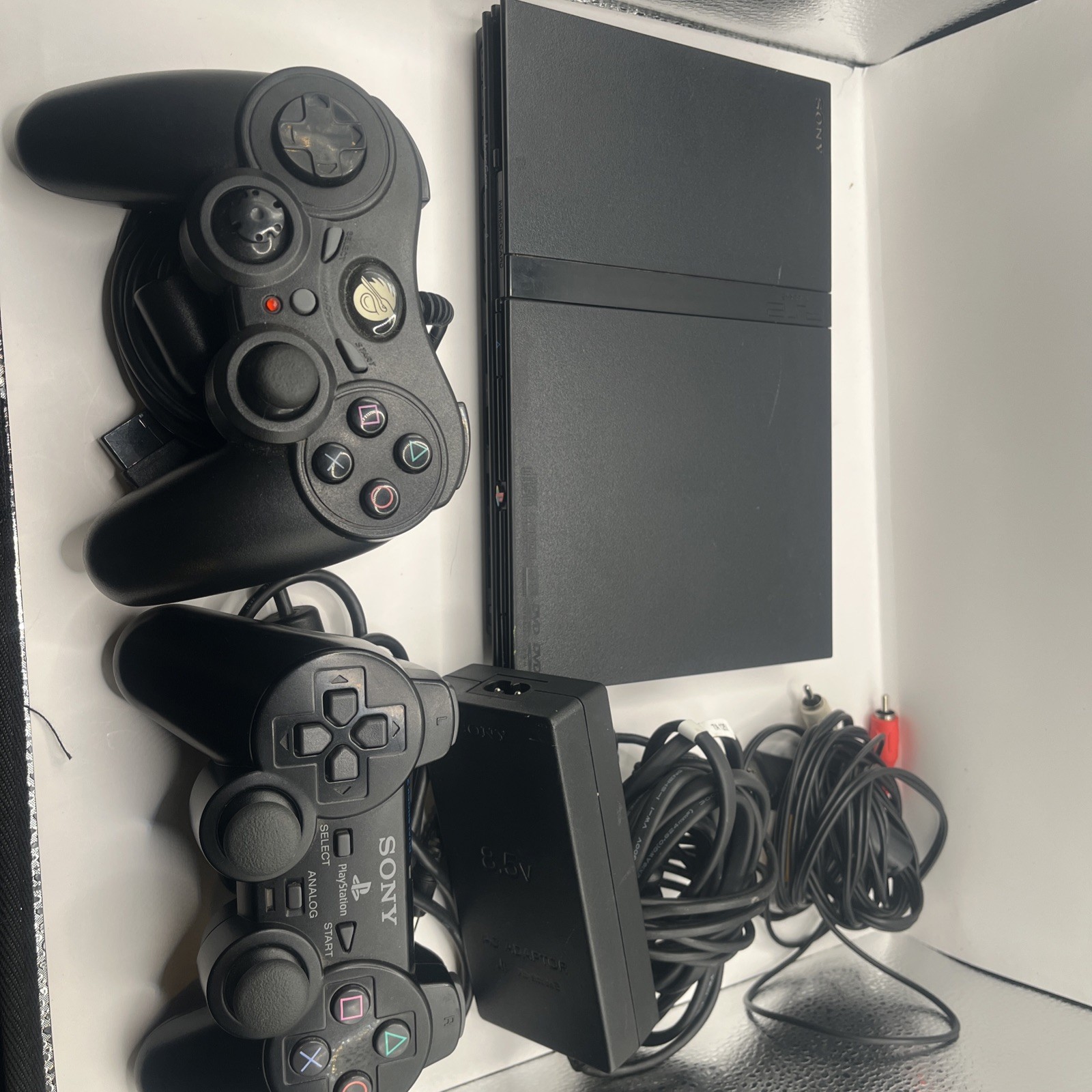 Sony PlayStation 2 Slim Console Black (PS2) w/Cord + Controller / Tested & Works