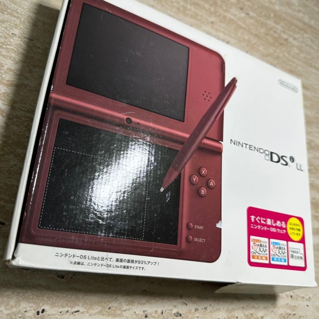 Nintendo DSi LL Wine Red Console Boxed Tested Working 6586