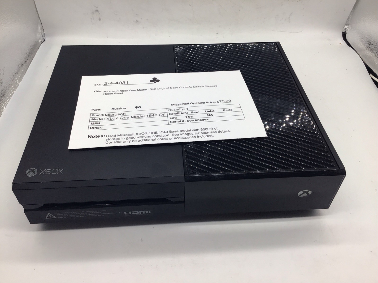 Microsoft Xbox One Model 1540 Original Base Console 500GB Storage Reset Read