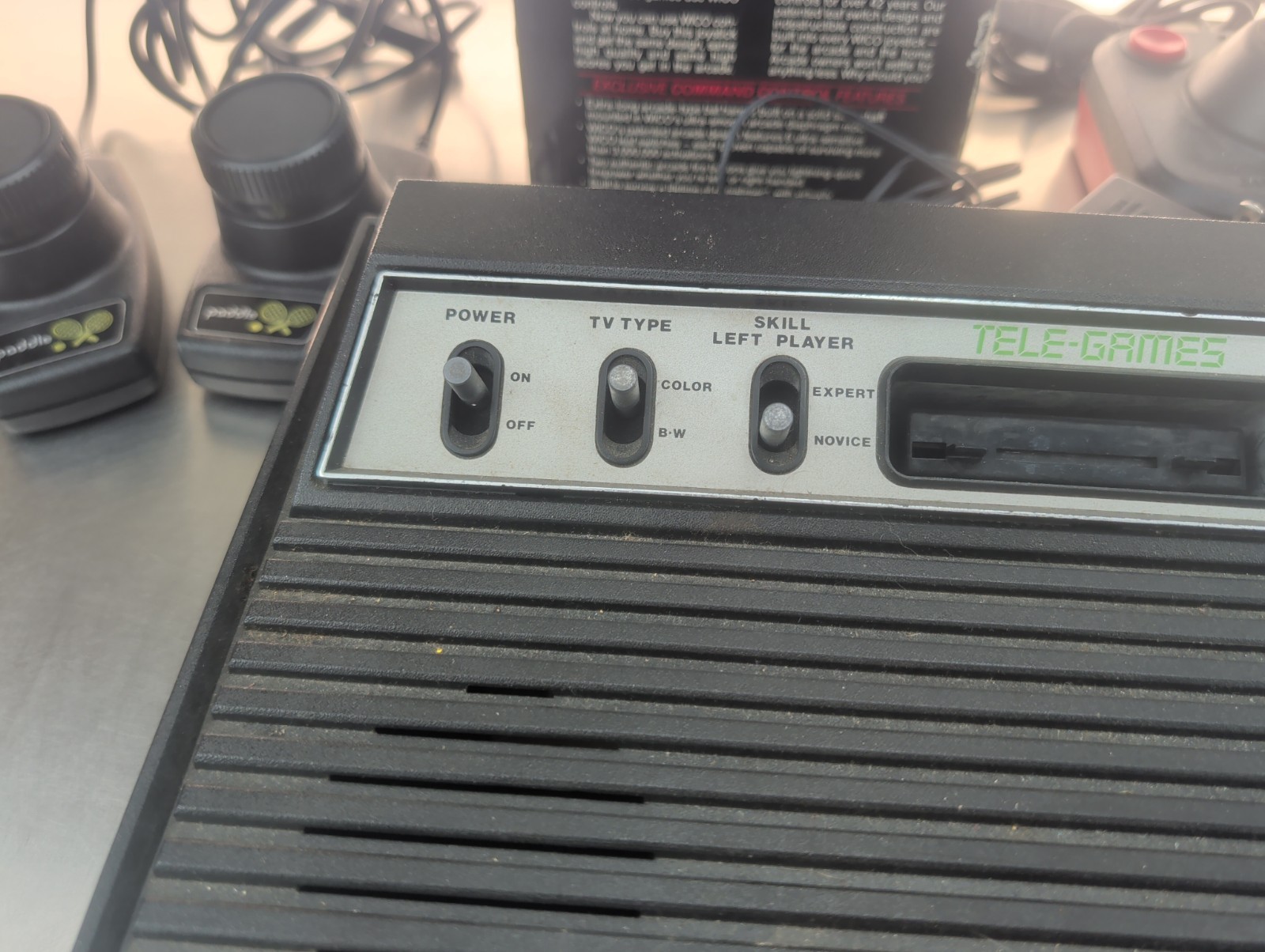 Atari 2600 Black Vader Console With Slik Stick Joysticks And Power/Coax – TESTED