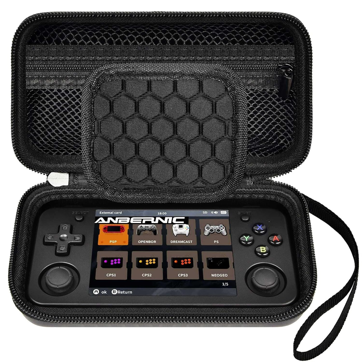 Case Compatible with RG35XX H Retro Game Console, Handheld Emulator Gaming Pl…