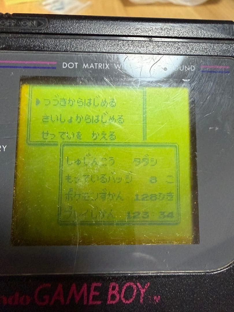 [Startup confirmed] Original Game Boy Black + Pokemon Green 128 illustrated