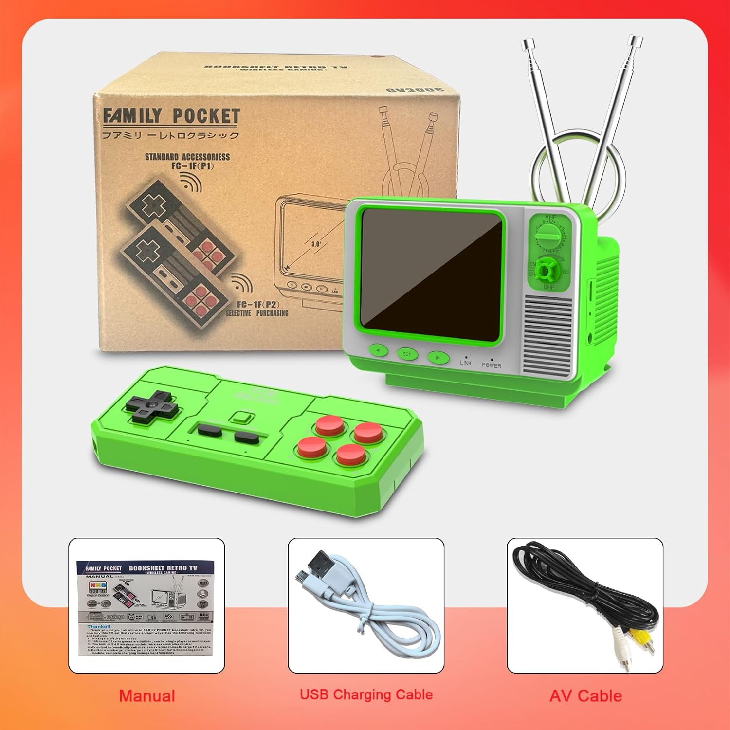 Retro Handheld Game Console with 168 Classic Games, Mini TV Style, 3.0″ Screen,