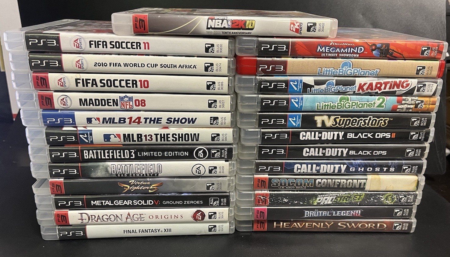SONY PS3 CONSOLE Bundle: 40GB CONSOLE Model:CECHG01,Controller, Wires & 25 Games