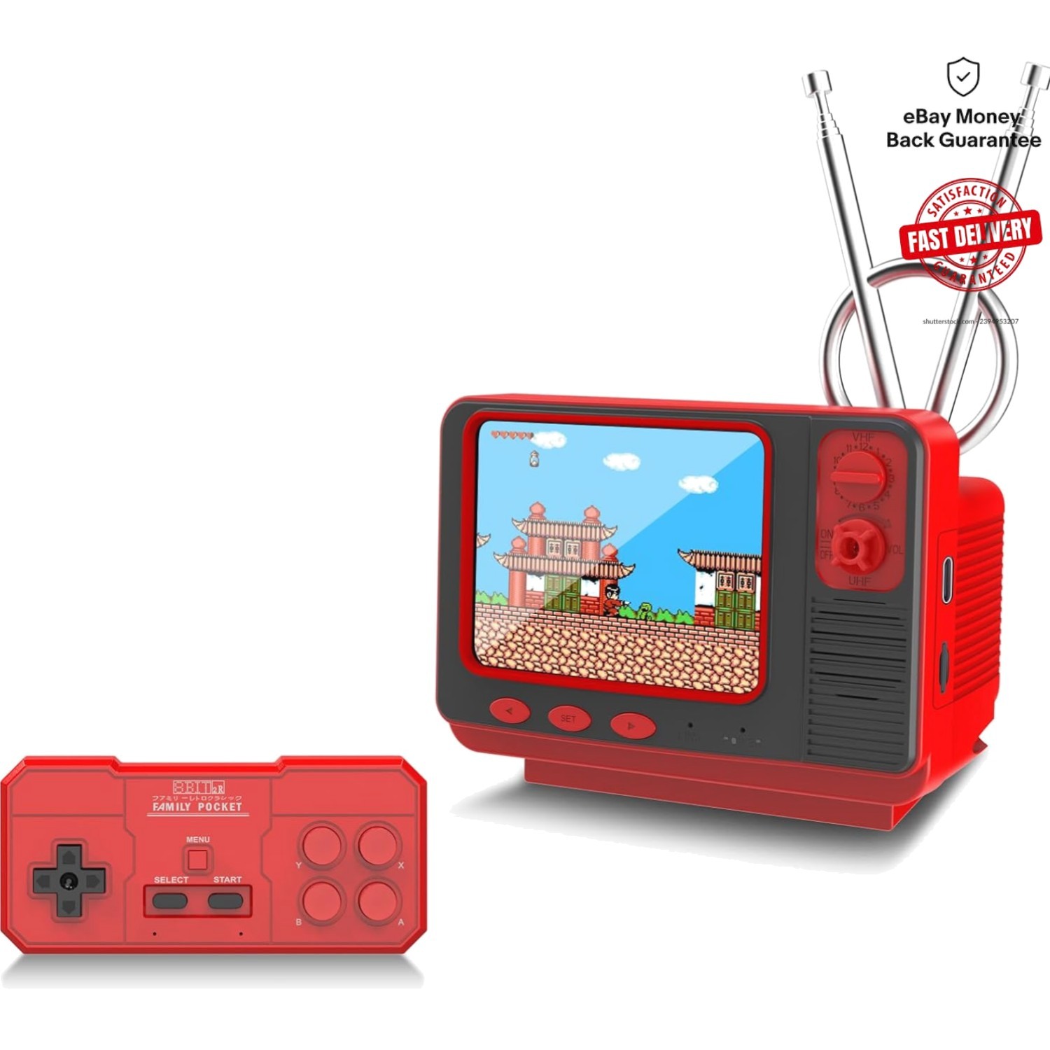 2-Player Retro Game Console – JALECO, 168 Classic Games, Portable & Rechargeable