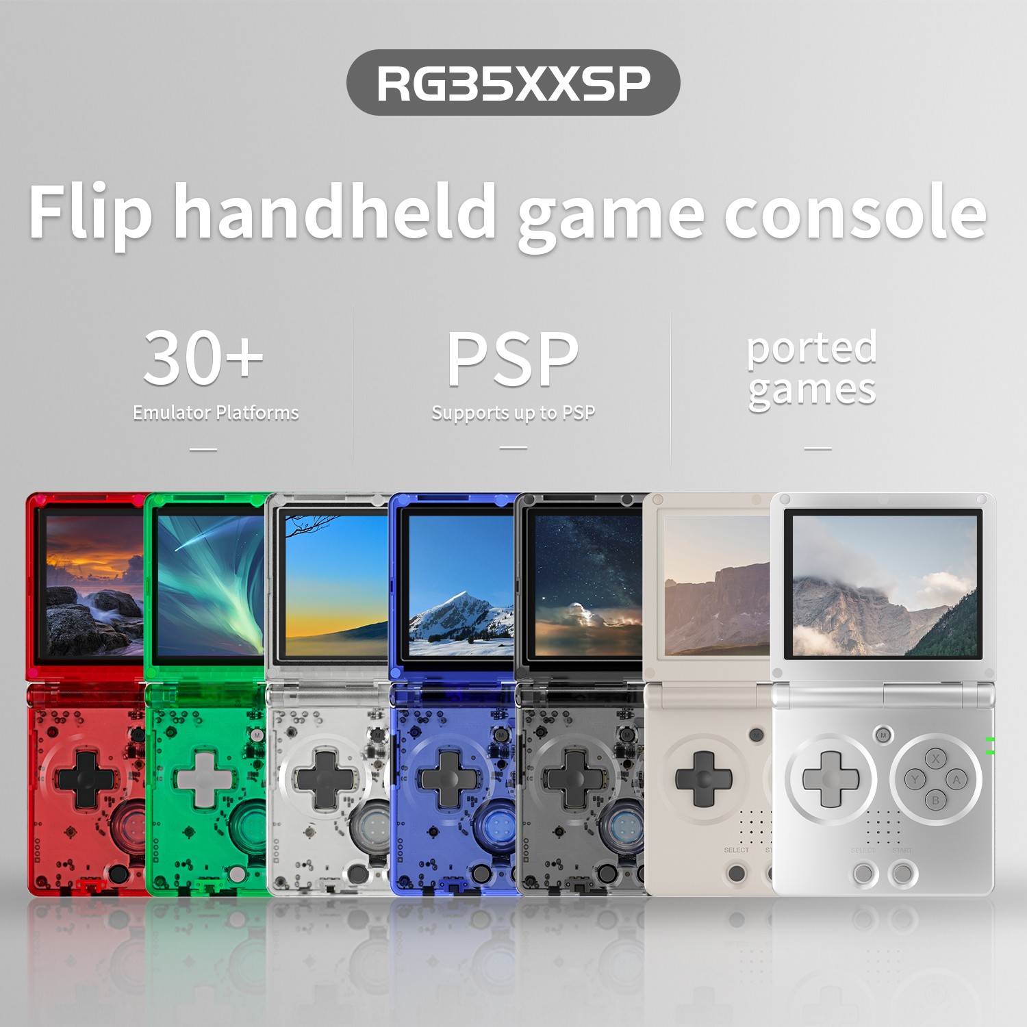 ANBERNIC RG35XXSP Handheld Retro Game Console 3.5′ IPS Screen 64G 4K+Games Gifts