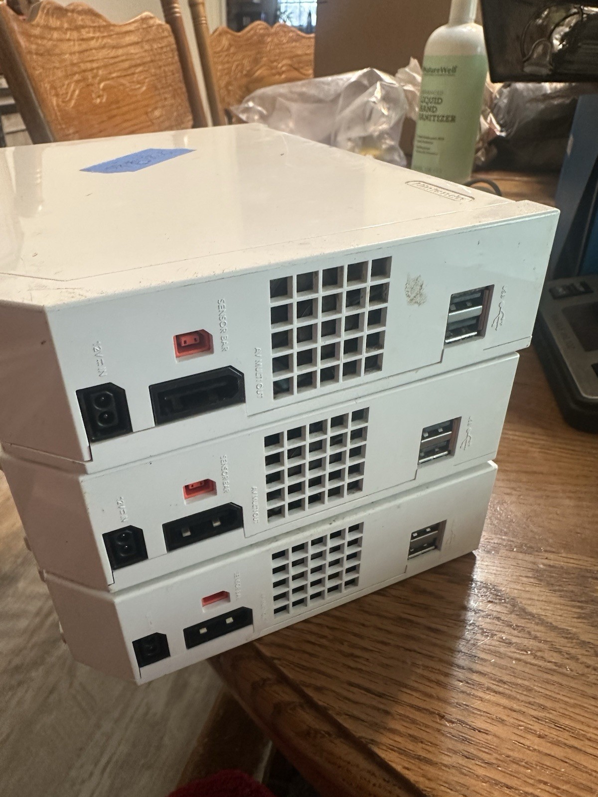 Nintendo Wii Bundle White RVL-001 GameCube 3 Consoles, 2 Power Cords NO GAMES