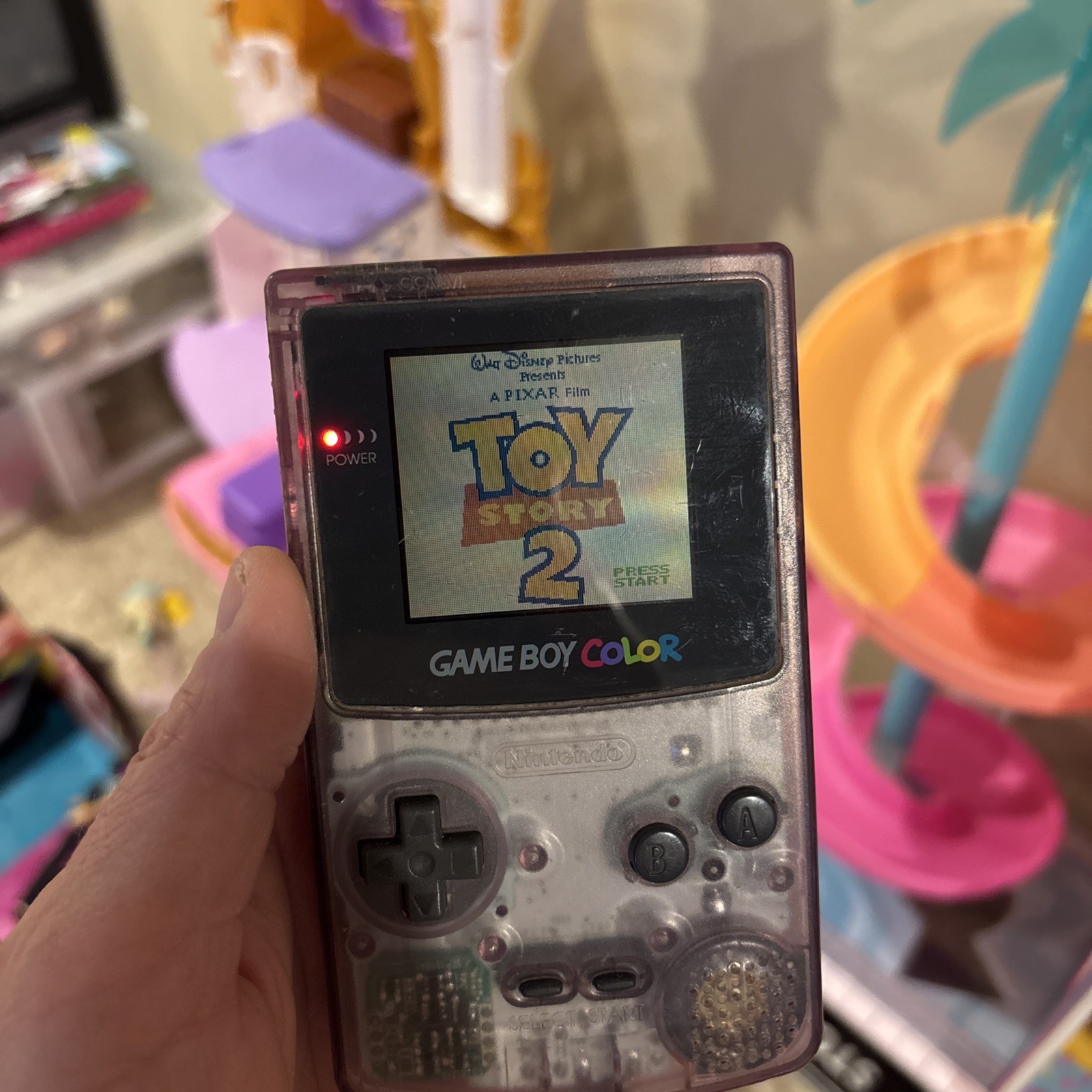 Nintendo Game Boy Color Atomic Purple CGB-001 Handheld Console & 6 Games