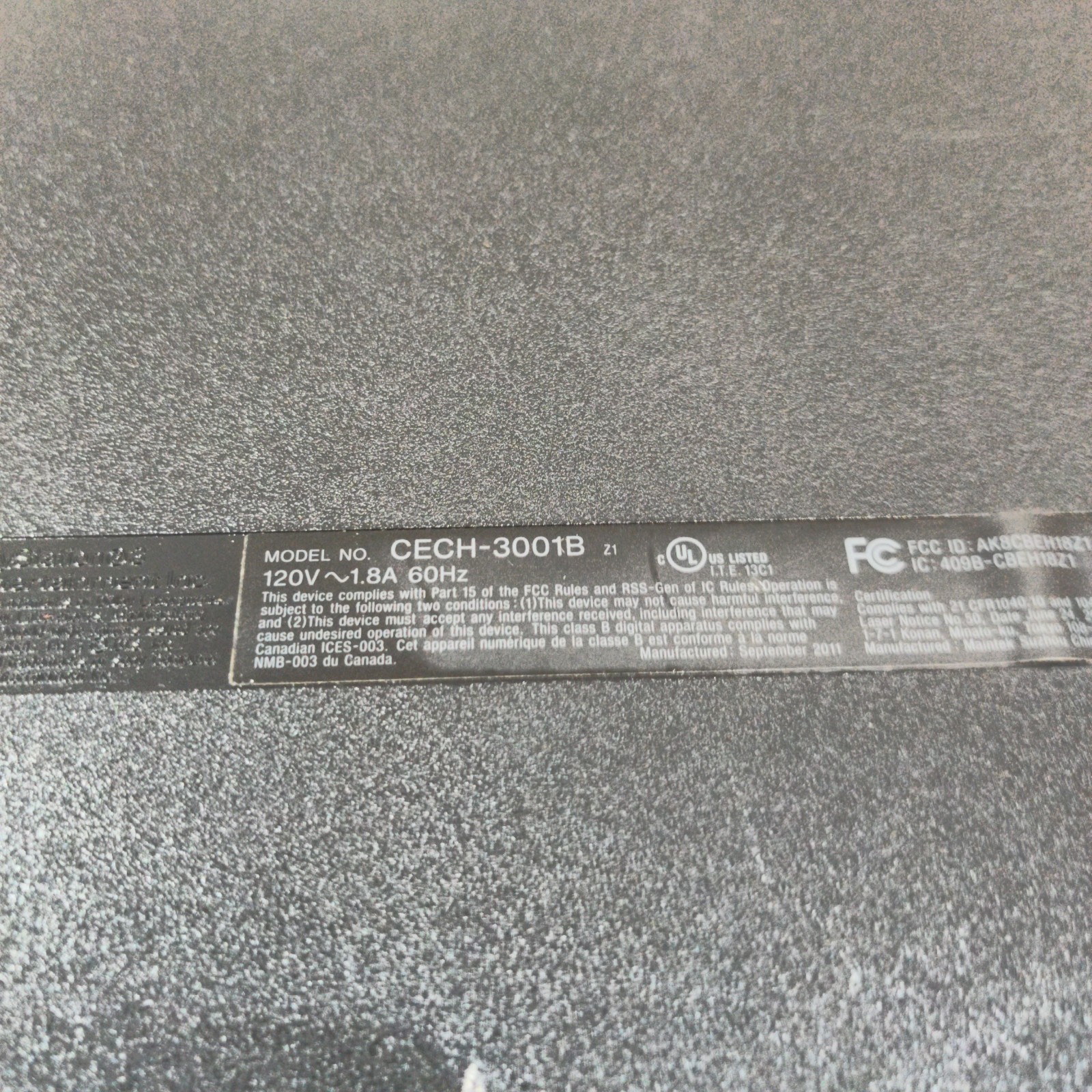 FOR PARTS Sony PlayStation 3 Slim Console ONLY (CECH-3001B) NO HDD, NO IMAGE