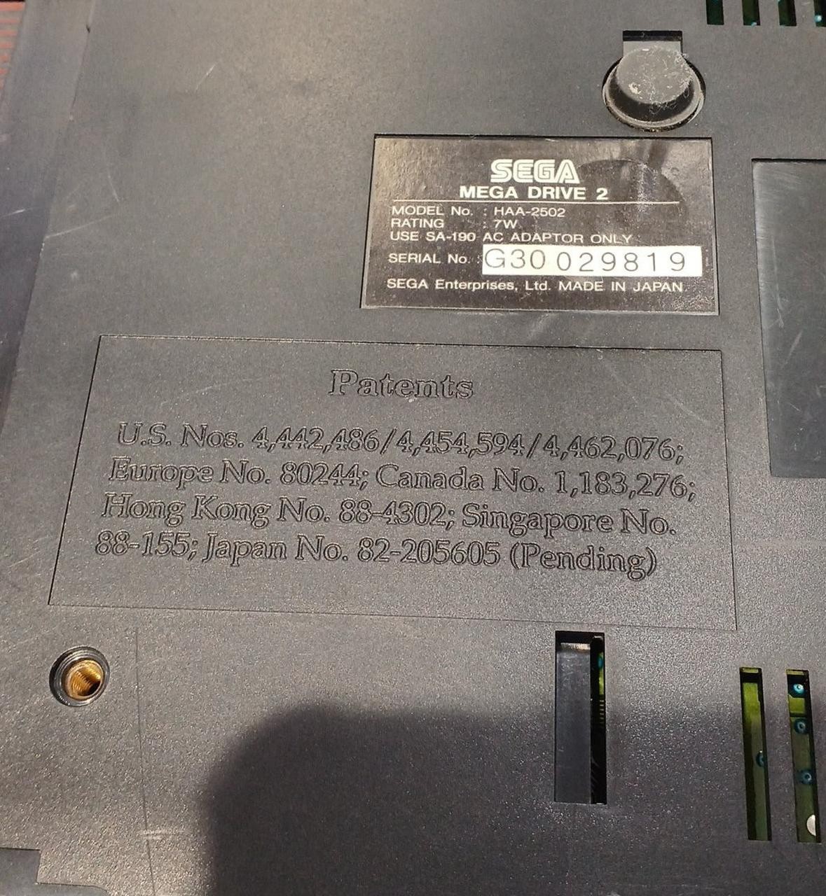 SEGA MEGA DRIVE 2 Console System Controller HAA-2502 1993 JUNK For Parts