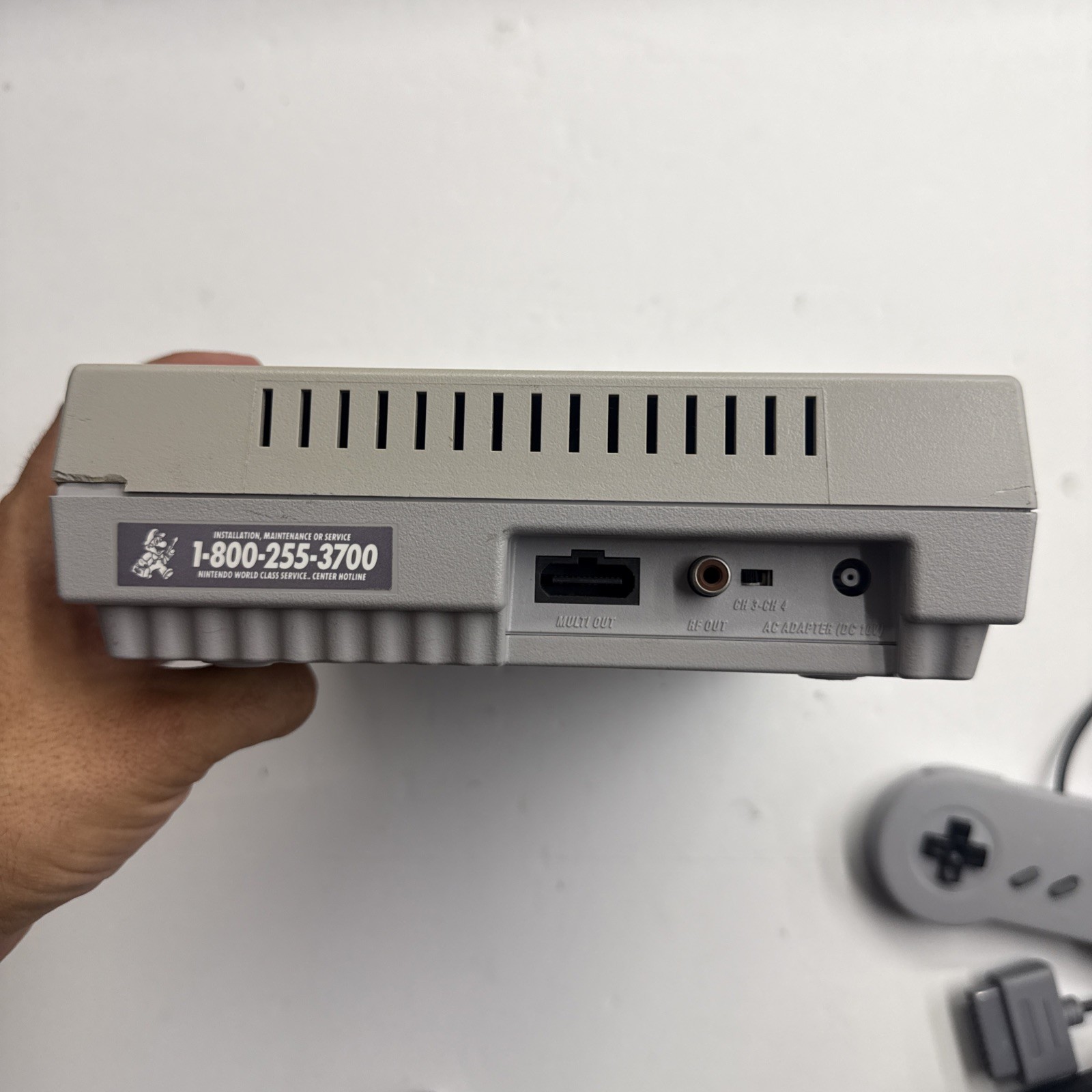SNES – Super Nintendo Home Console – Gray W/ Cables Game Controller Tested #2930