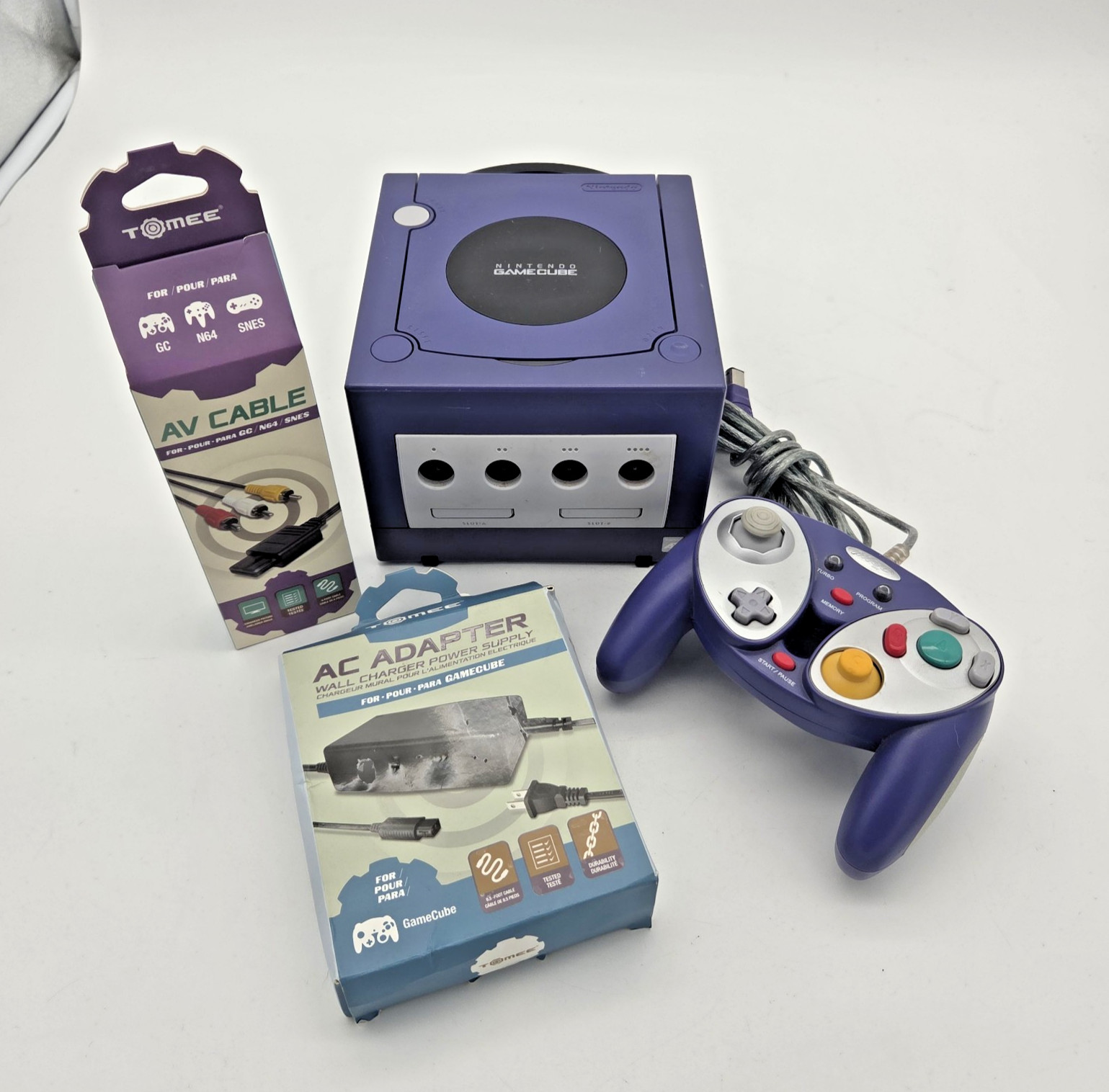 Nintendo GameCube Indigo DOL-001 Console Bundle W/ Cords And Controller – Tested