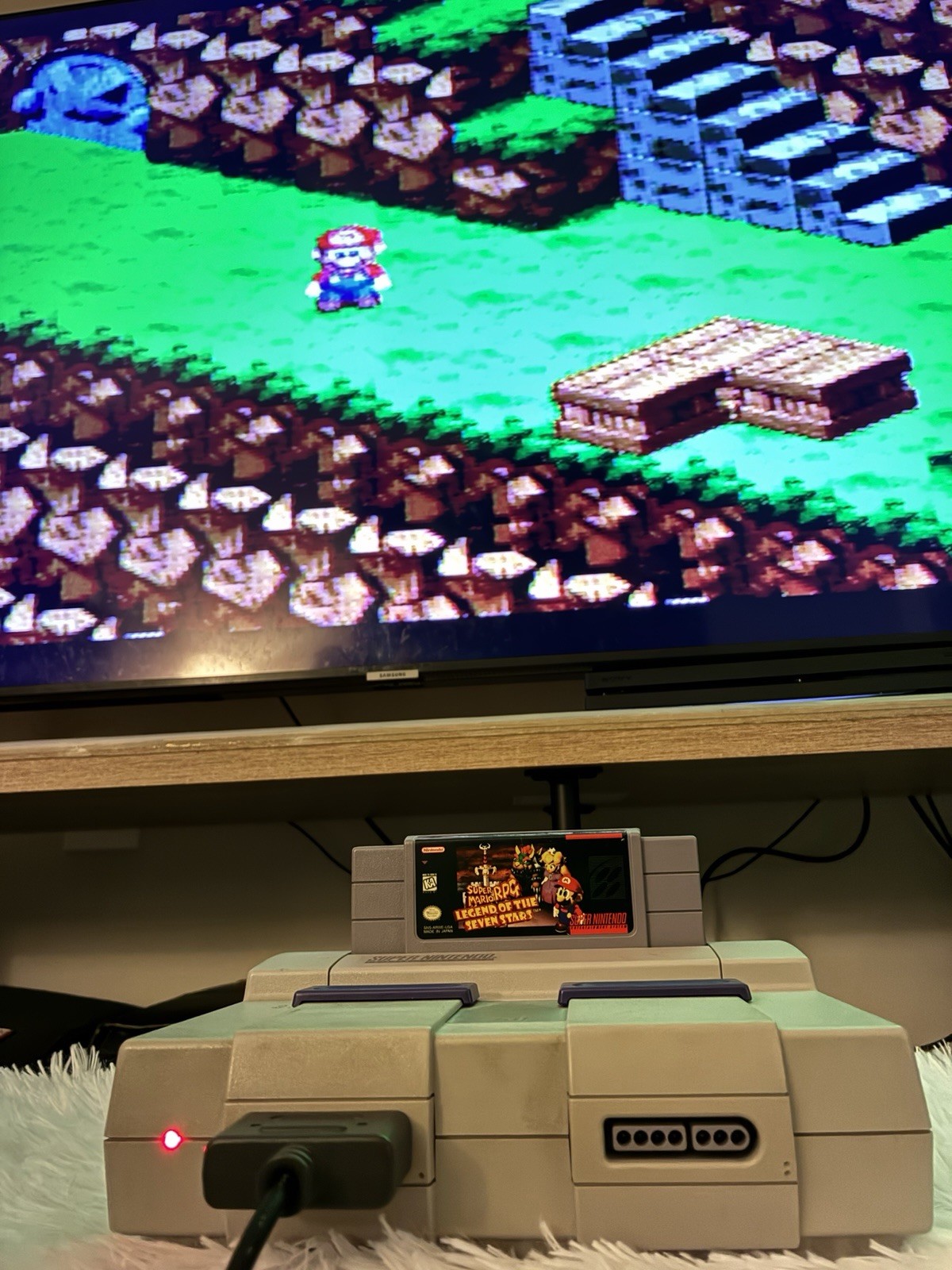 Original Nintendo SNES Console Bundle + 8 Games Mario RPG Zelda DKC TMNT